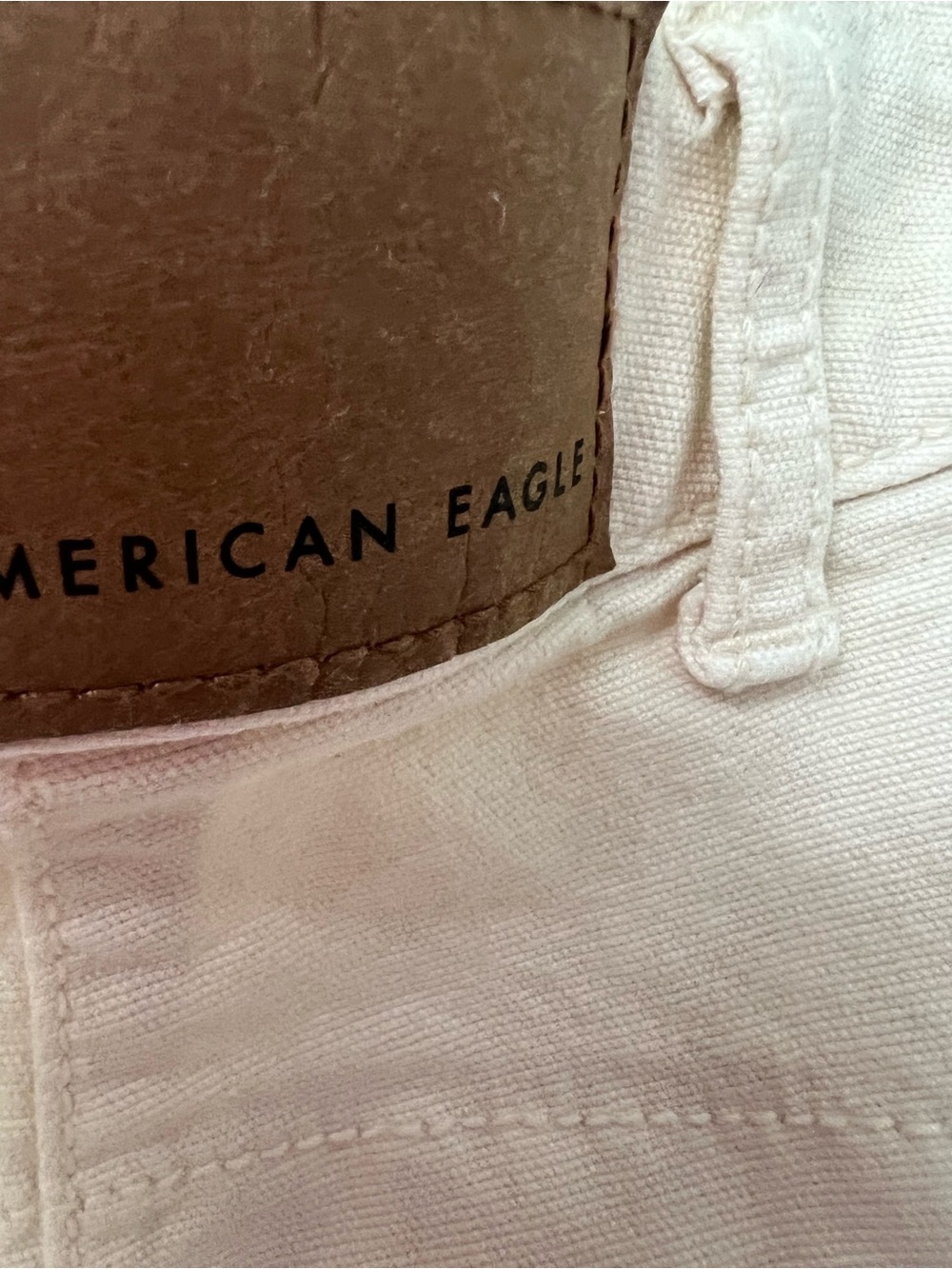 American Eagle Outfitters Beige Star Embroidered Frayed Hem Jean Shorts - Picture 5 of 7